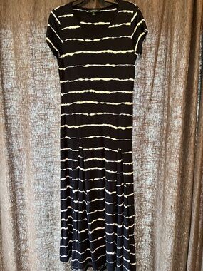 Lauren Ralph Lauren Blue and White Striped Maxi Dress